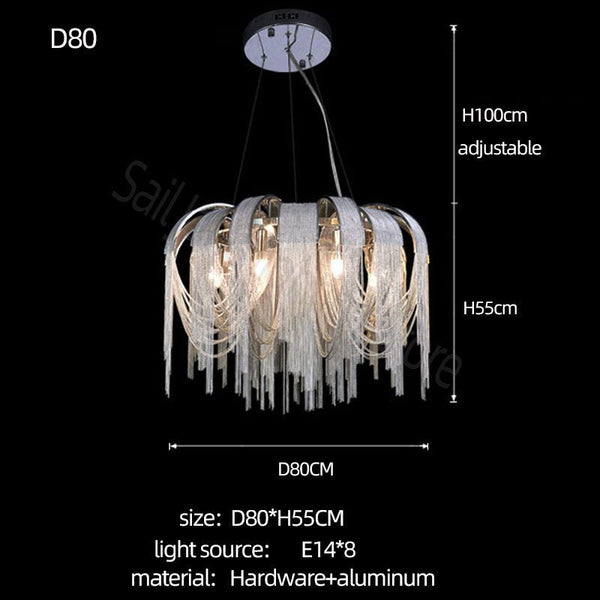 Chain Chandelier: Elegant Lighting Fixture for Modern Spaces-Ceiling Chandelier