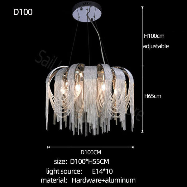 Chain Chandelier: Elegant Lighting Fixture for Modern Spaces-Ceiling Chandelier