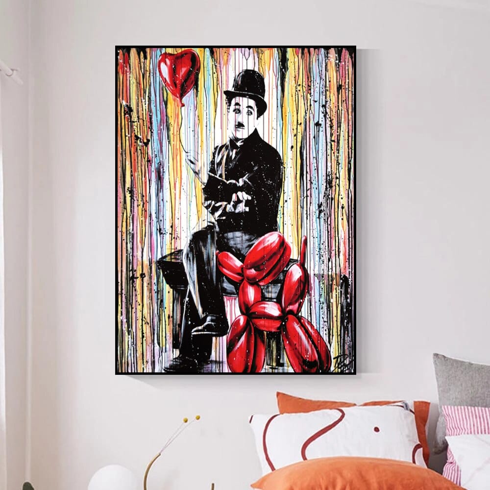 Charlie Chaplin Balloon Dog Art - Unique & Playful-Wall Posters