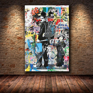 Charlie Chaplin Wall Art Canvas Painting Poster-Wall Posters