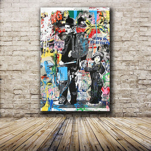 Charlie Chaplin Wall Art Canvas Painting Poster-Wall Posters