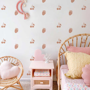 Cherry Carrots Pattern Wall Sticker - Adhesive Decals-Kids Nursery Bohemian Wall Decals