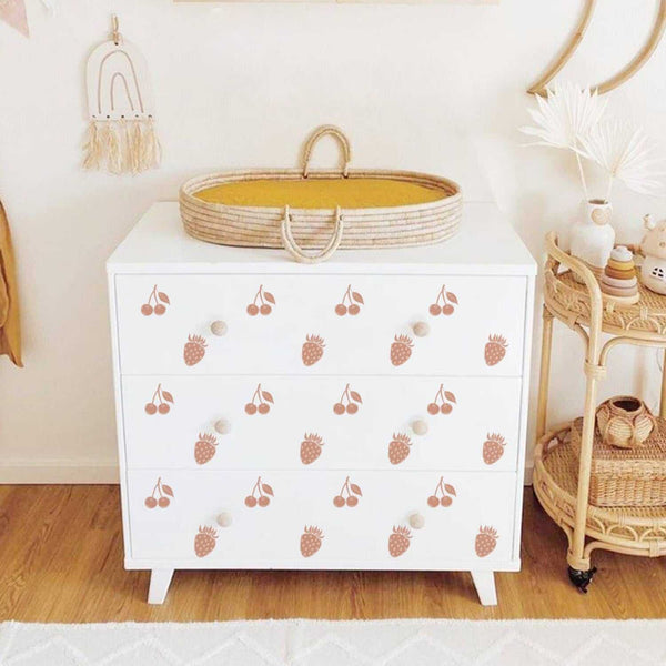 Cherry Carrots Pattern Wall Sticker - Adhesive Decals-Kids Nursery Bohemian Wall Decals