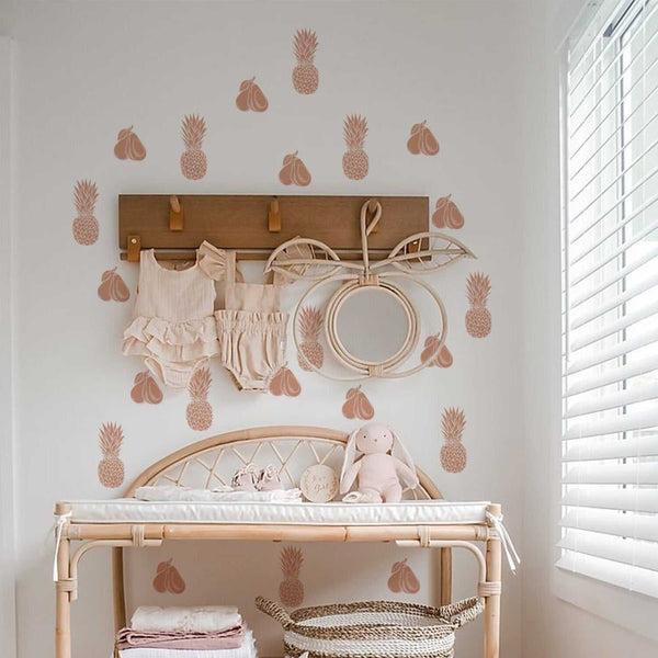 Chic Pink Pineapple Wall Decal - Transform Your Space-Kids Nursery Bohemian Wall Decals