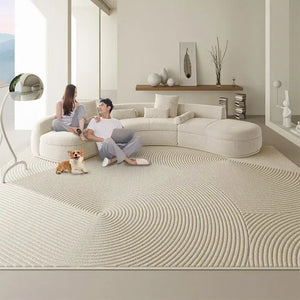 Circle Dunes 3D Diatom Silk Rug for Living Room - Elegant & Modern-Rugs & Carpets