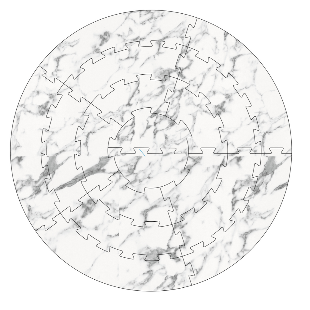 Circle EVA Puzzle Play Mat Tiles – White Marble Stone Theme-Toddler Play Mats