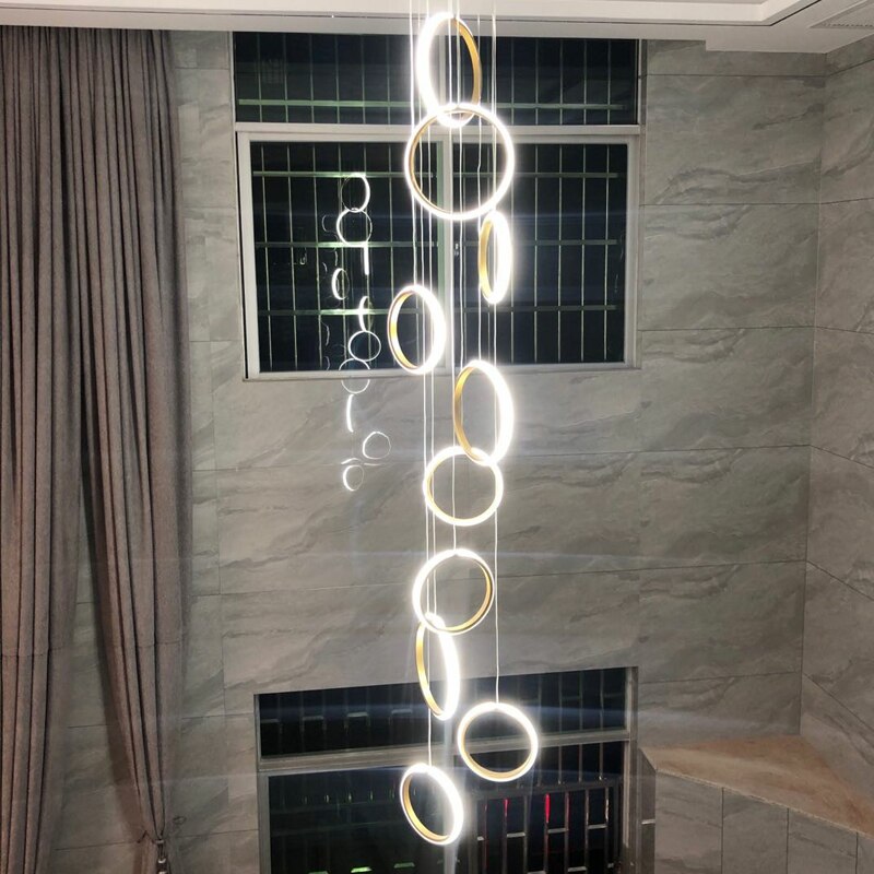 Circle Mingle LED Chandelier Light-Staircase Chandelier