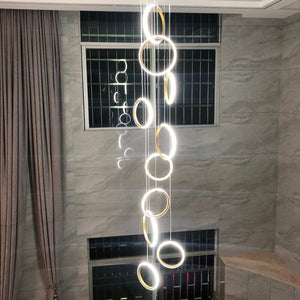 Circle Mingle LED Chandelier Light-Staircase Chandelier