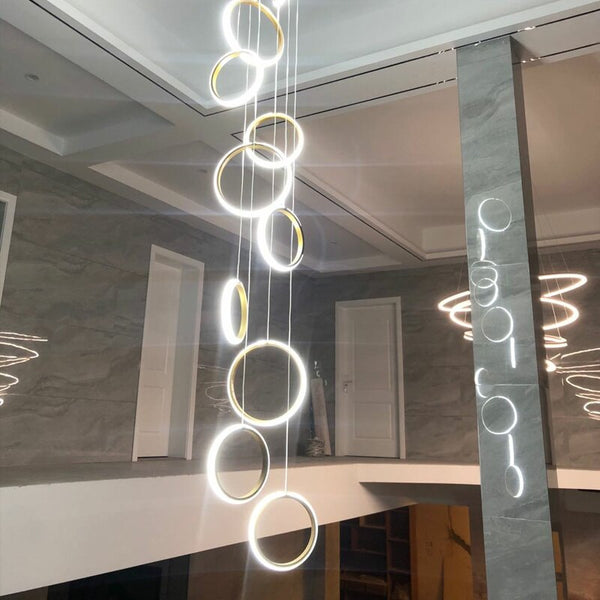 Circle Mingle LED Chandelier Light-Staircase Chandelier