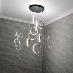 Circle Mingle LED Chandelier Light-Staircase Chandelier