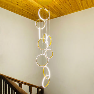 Circle Mingle LED Chandelier Light-Staircase Chandelier