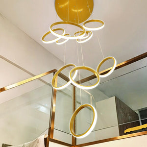 Circle Mingle LED Chandelier Light-Staircase Chandelier