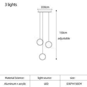 Circle Mingle LED Chandelier Light-Staircase Chandelier