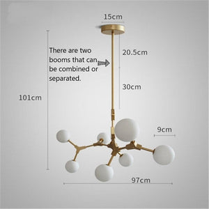 Circular Glass Ball Molecule Chandelier Lighting-Ceiling Chandelier