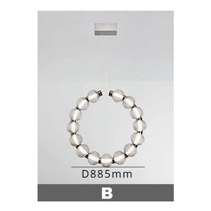 Circular Ring Chrome LED Pearl Chandelier-Ceiling Chandelier