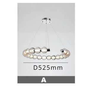 Circular Ring Chrome LED Pearl Chandelier-Ceiling Chandelier