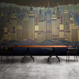 City Buildings Wallpaper for Home Wall Decor-Geometric Shapes Wallpaper