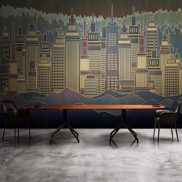 City Buildings Wallpaper for Home Wall Decor-Geometric Shapes Wallpaper