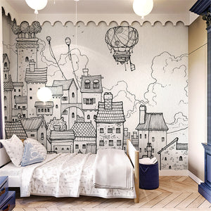 Cityscape Adventures Kids City Buildings Wallpaper-Kids Room Wallpaper