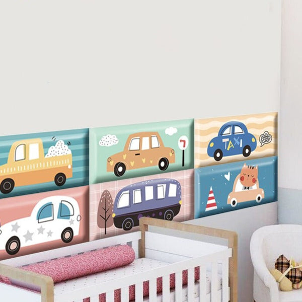 Classic Car Race Kids Wall Padded Safety Cushions-Anti Collision Padded Wall Stickers