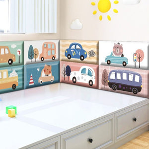 Classic Car Race Kids Wall Padded Safety Cushions-Anti Collision Padded Wall Stickers