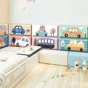 Classic Car Race Kids Wall Padded Safety Cushions-Anti Collision Padded Wall Stickers