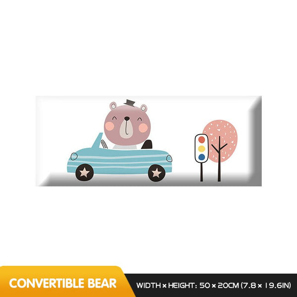 Classic Car Race Kids Wall Padded Safety Cushions-Anti Collision Padded Wall Stickers