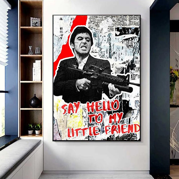 Classic Movie Poster Tony Montana Scarface Canvas Wall Art-Wall Posters