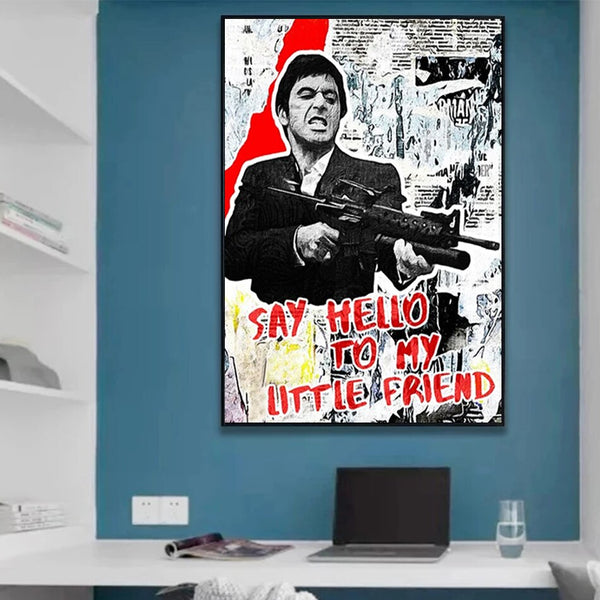 Classic Movie Poster Tony Montana Scarface Canvas Wall Art-Wall Posters