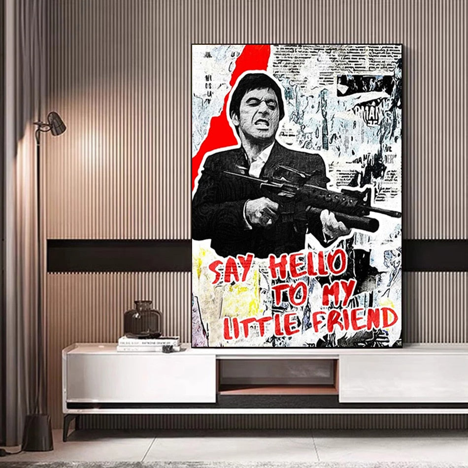 Impression rigide for Sale avec l'œuvre « Tony Montana » de l'artiste Holo-ray Impression rigide for Sale avec l'œuvre « Tony Montana » de l'artiste Holo-ray