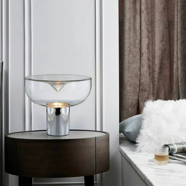 Clear Glass Swirl Lamp-Table Lamp