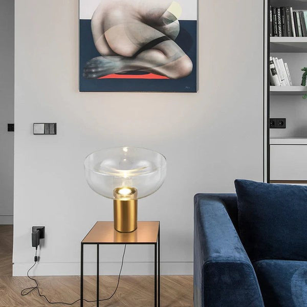 Clear Glass Swirl Lamp-Table Lamp