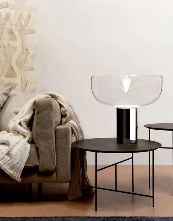Clear Glass Swirl Lamp-Table Lamp