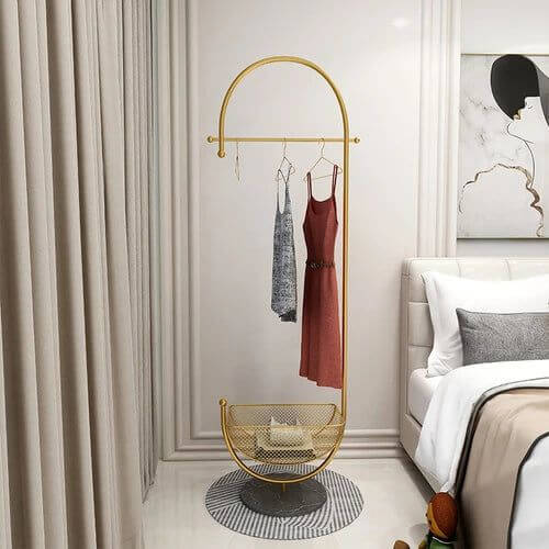 Clothing Rack Floor Standing Valet Corner-Drying Racks & Hangers