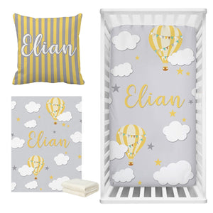 Cloud Hot Air Balloon Baby Bedding Set - Baby Shower Gift-Crib Bedding