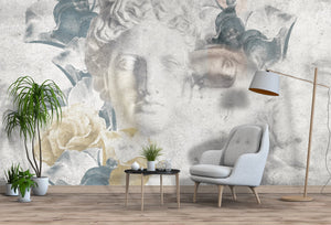 Clouds Face Wallpaper Mural - Captivating Designs for Walls-Geometric Shapes Wallpaper