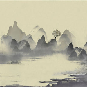 Cloudy Morning Lake Wallpaper: A Stunning Nature Scene-Mountain Wallpaper