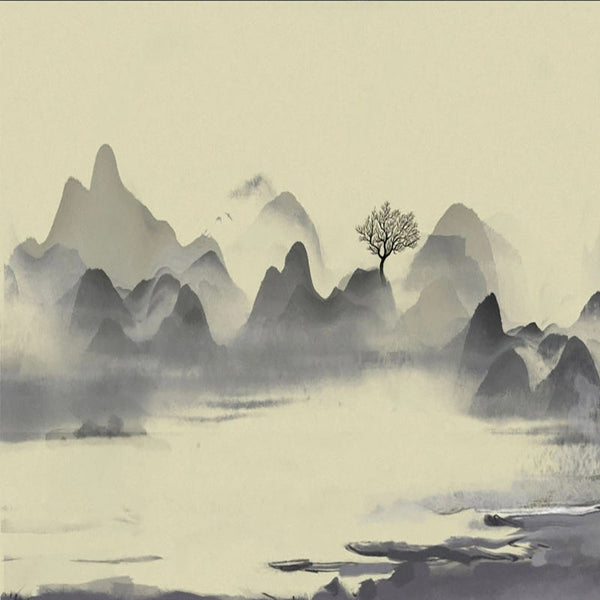 Cloudy Morning Lake Wallpaper: A Stunning Nature Scene-Mountain Wallpaper