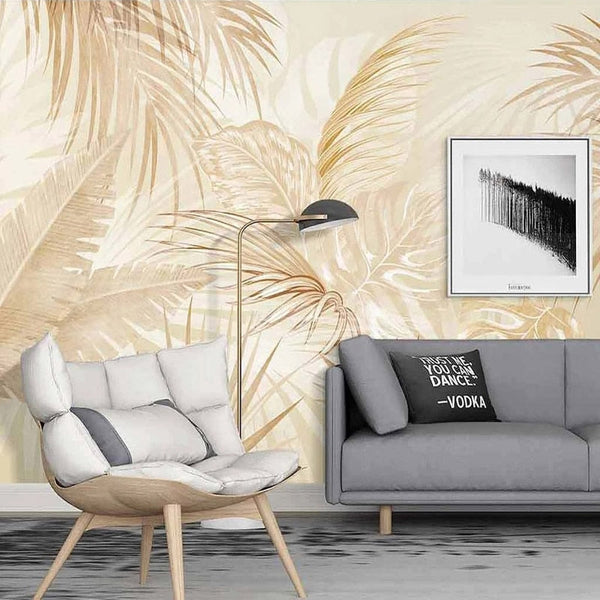 Coconut Tree Leaf Wallpaper Mural - Authentic Nature Décor-Flower & Leaf Wallpaper