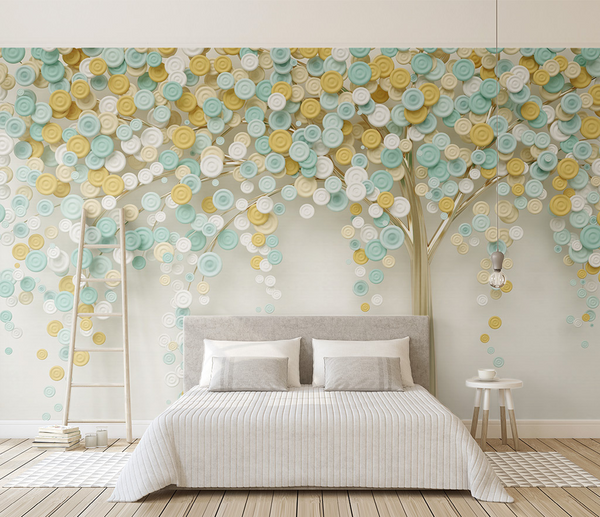 Colourful 3D Tree Wallpaper Murals - Transform Your Space-Trees Wallpaper