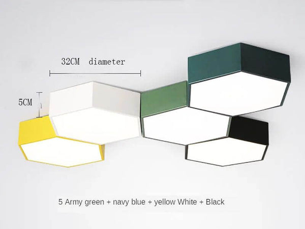 Colourful Honeycomb Ceiling Light-Ceiling Chandelier