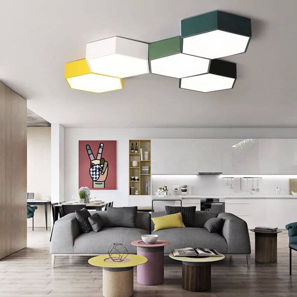 Colourful Honeycomb Ceiling Light-Ceiling Chandelier