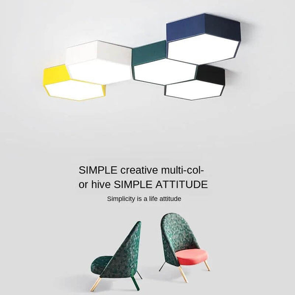 Colourful Honeycomb Ceiling Light-Ceiling Chandelier