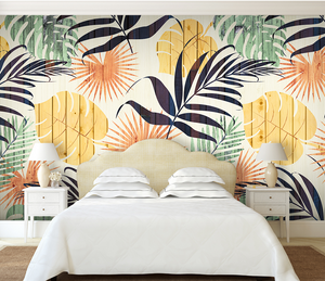 Colourful Leaf Wallpaper Murals - Vibrant Wall Decor Options-Flower & Leaf Wallpaper