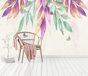 Colourful Leafs Fallen - Tropical Wallpaper Mural-Flower & Leaf Wallpaper