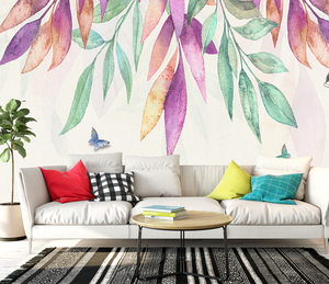 Colourful Leafs Fallen - Tropical Wallpaper Mural-Flower & Leaf Wallpaper
