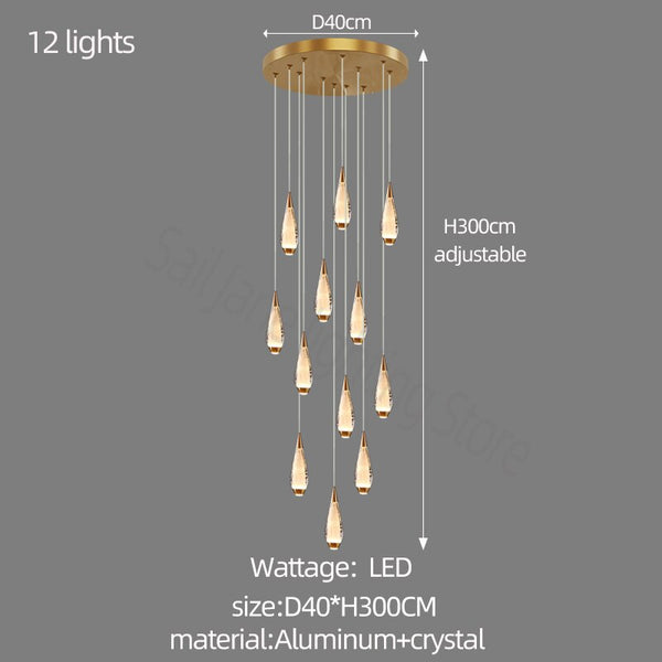 Cones Staircase Chandelier: Exquisite Lighting Solution-Chandeliers