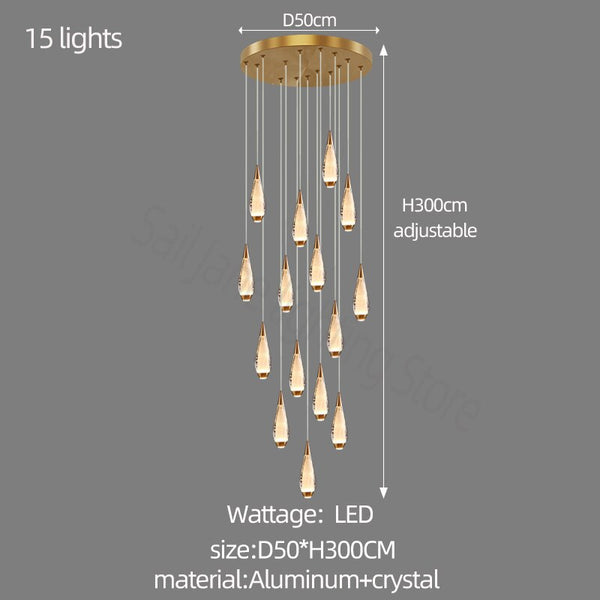 Cones Staircase Chandelier: Exquisite Lighting Solution-Chandeliers