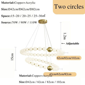 Copper Molecular Balls Chandelier for Living Room-Ceiling Chandelier