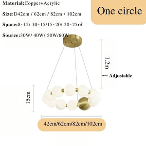 Copper Molecular Balls Chandelier for Living Room-Ceiling Chandelier